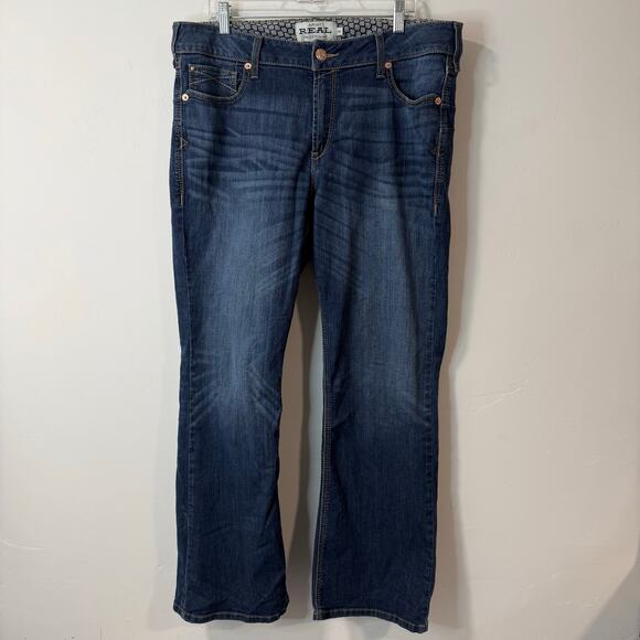 Ariat Women's Jeans REAL Rosa Bootcut 34 Reg Western Stretch Blue Denim Ranch - Picture 1 of 9